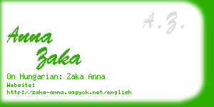 anna zaka business card